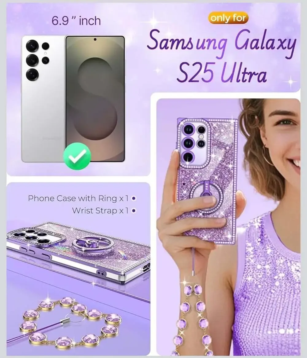 Samsung Galaxy S25 Ultra Glitter Case, Luxury Bling‎ Rhinestone Sparkly